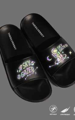 Thesilversky Skygazer Reflective Rainbow Sandal Slide Premium