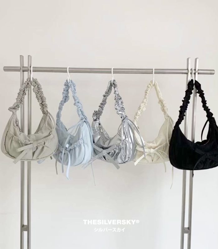 Thesilversky Scrunchy Ribbon Bag | Tas Aesthetic Y2K Korea Wanita