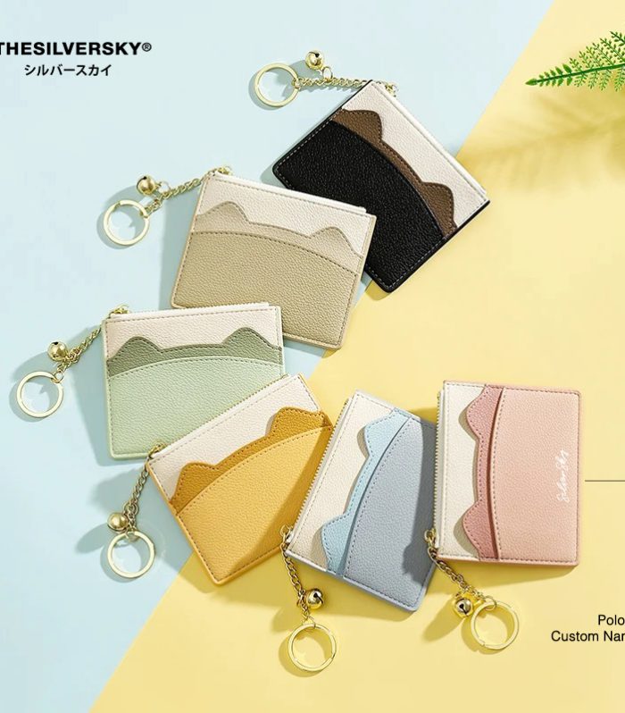 Cat Bell Card Holder Custom Nama Premium