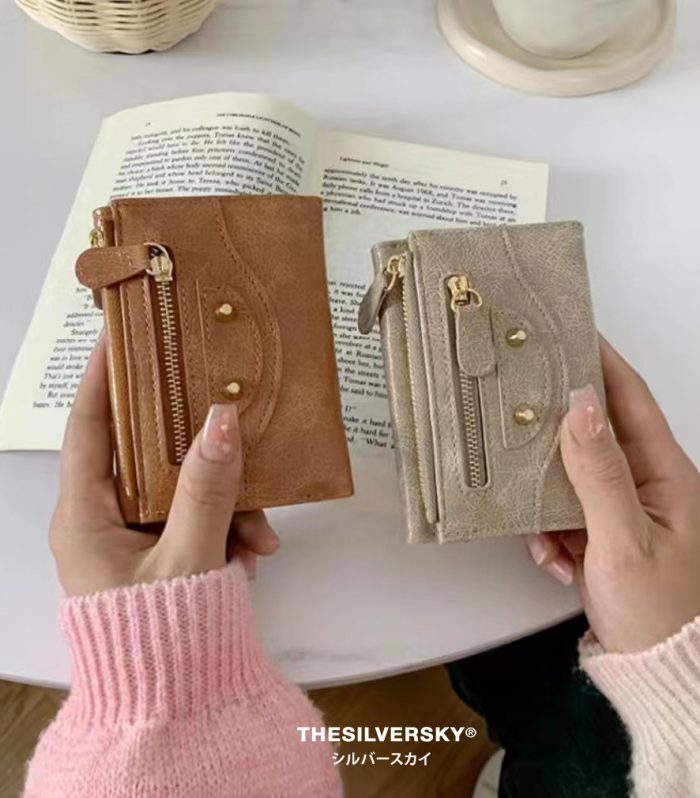 Edge Zip Threefold Wallet Premium Dompet Wanita Kulit
