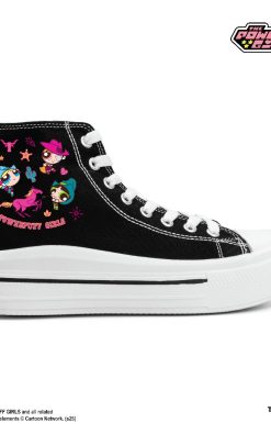 Thesilversky Powerpuff Girls Cowboy High Sneakers Women | Sepatu Kanvas Wanita Kasual