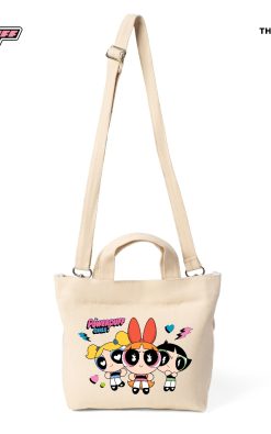 Thesilversky The Powerpuff Girls Mini Canvas Sling Bag | Tas Selempang Kanvas Natural