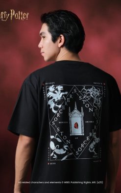 Thesilversky Sorcerers Stone Black T-shirt | Kaos Harry Potter Official