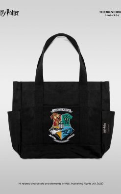 Thesilversky Hogwarts Black Canvas ToteBag | Harry Potter Official | Tas Laptop Pria Wanita| Tas Kuliah Kantor