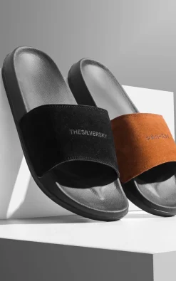 Thesilversky Suede Premium Slide Sandal