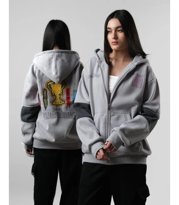 Triwizard 3rd Task Harry Potter Light Grey Zipper Hoodie List