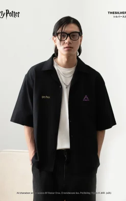 Thesilversky Harry Potter Deathly Hallows Black Shirt | Kemeja Boxy Oversized