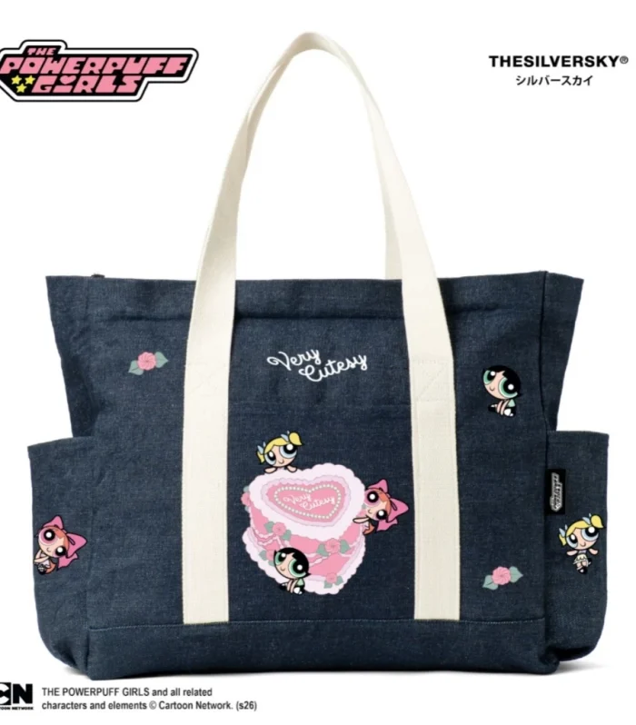 The Powerpuff Girls Very Cutesy Blue Denim ToteBag