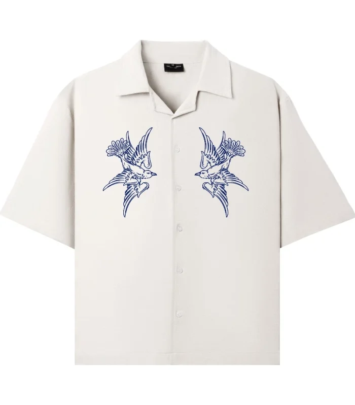 Swallows Shirt Boxy Linen Oversized