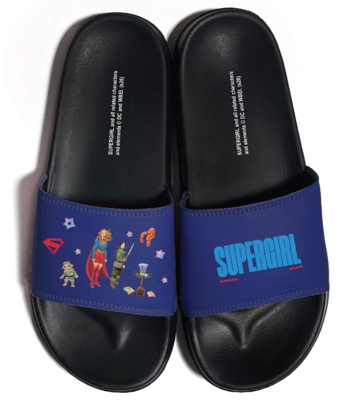Supergirl Navy or Black Slides Sandal