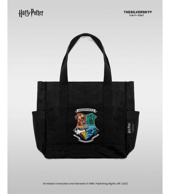 Hogwarts Black Canvas ToteBag | Harry Potter Official