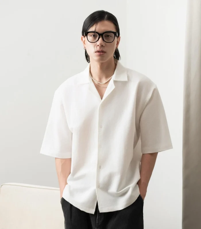 Kemeja Resort Boxy Linen Oxford Oversized Shirt