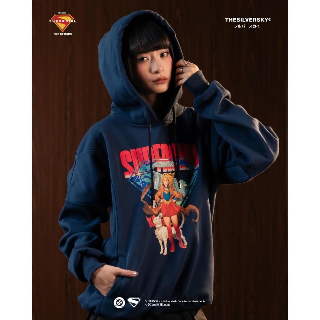 Supergirl S Navy Hoodie Boxy - Image 3