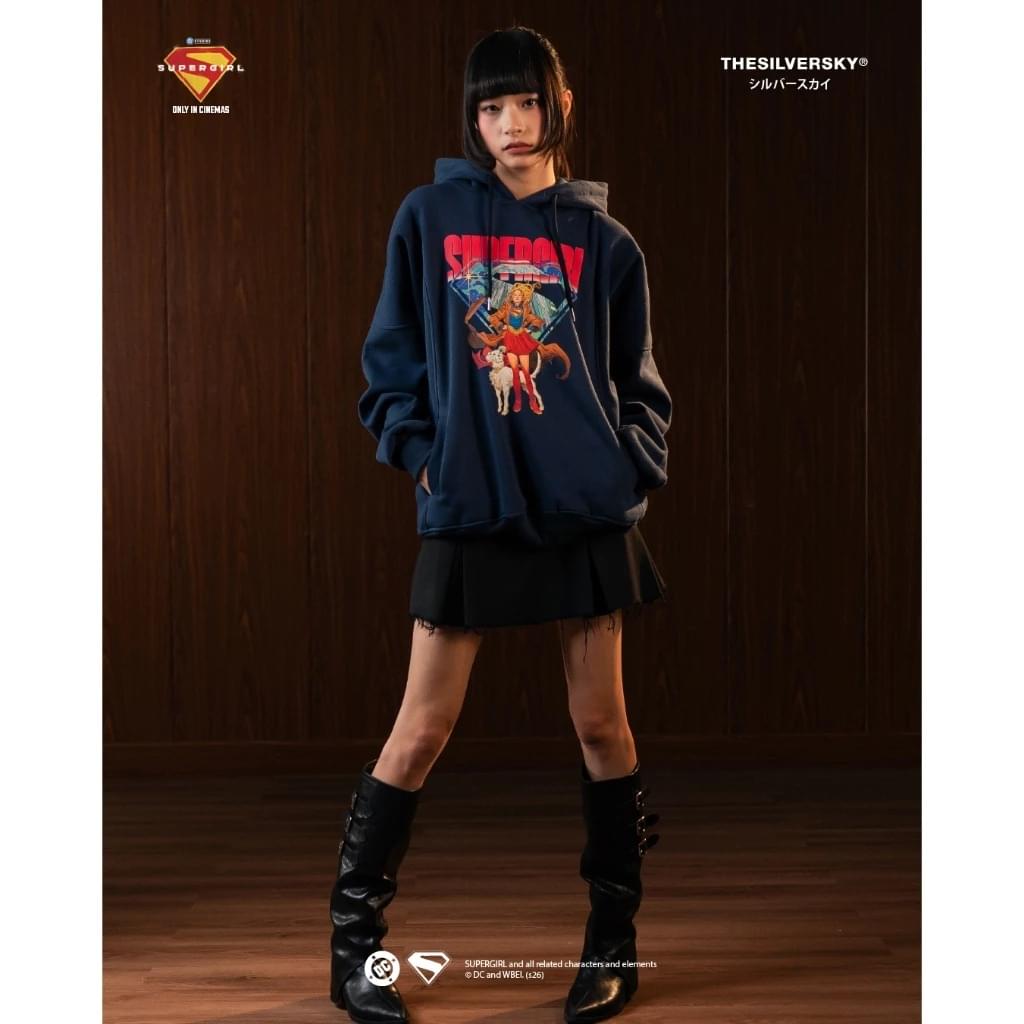 Supergirl S Navy Hoodie Boxy - Image 7