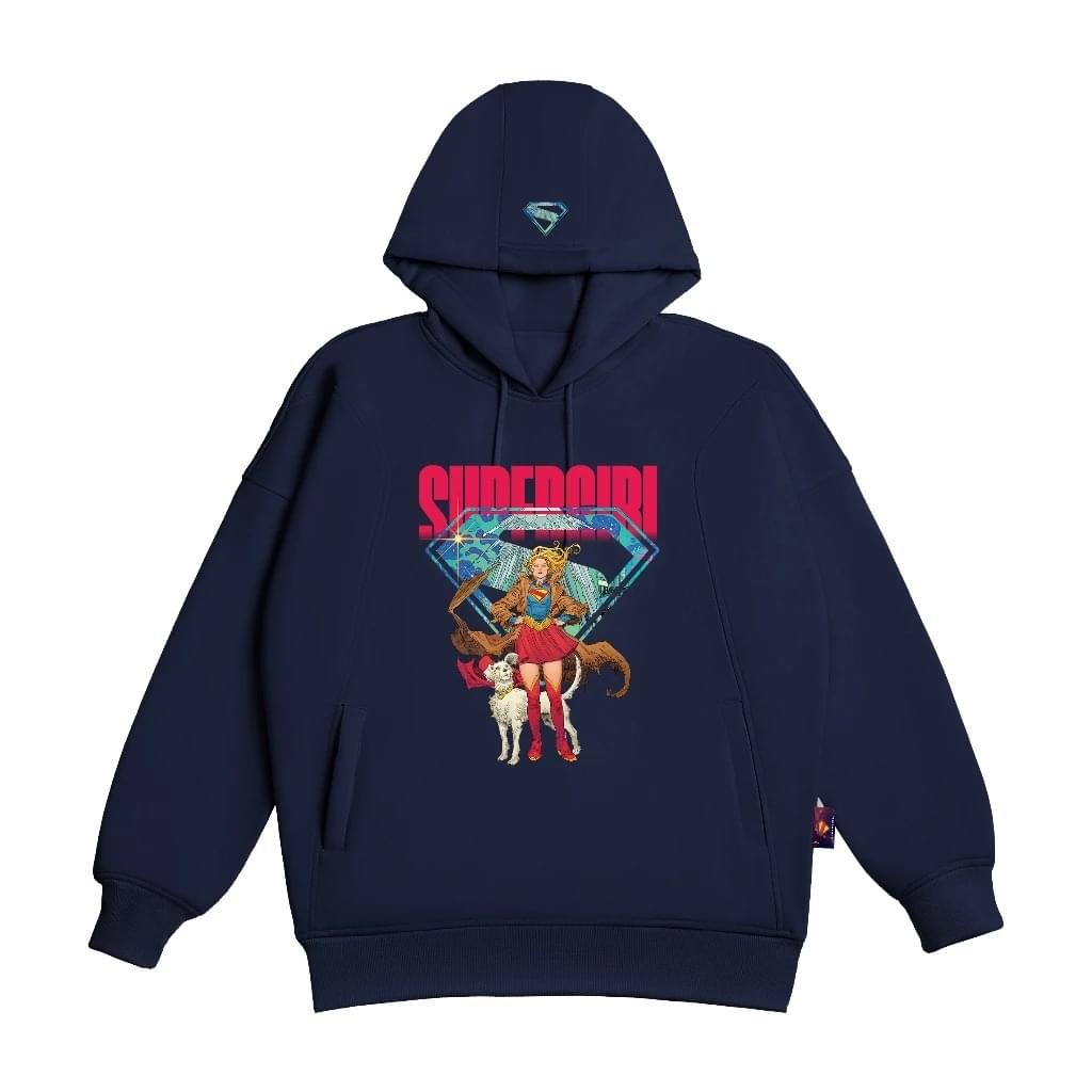 Supergirl S Navy Hoodie Boxy - Image 9