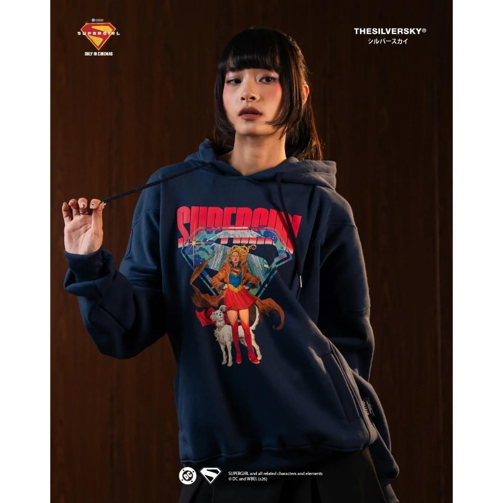 Supergirl S Navy Hoodie Boxy